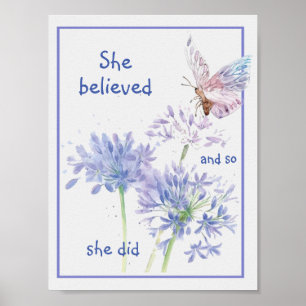 Poster "Elle croyait que la citation motivationnelle Papi