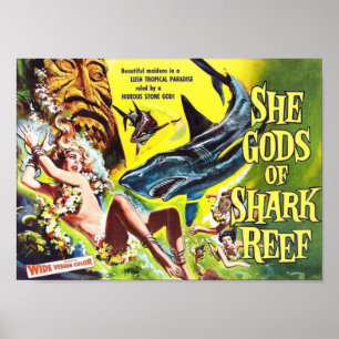 Poster Elle dieux de récif de requin