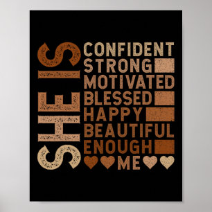 Poster Elle est confiantes forte motivée heureuse belle