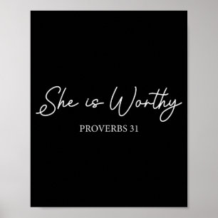Poster Elle est digne Proverbes 31 Citation de foi chréti