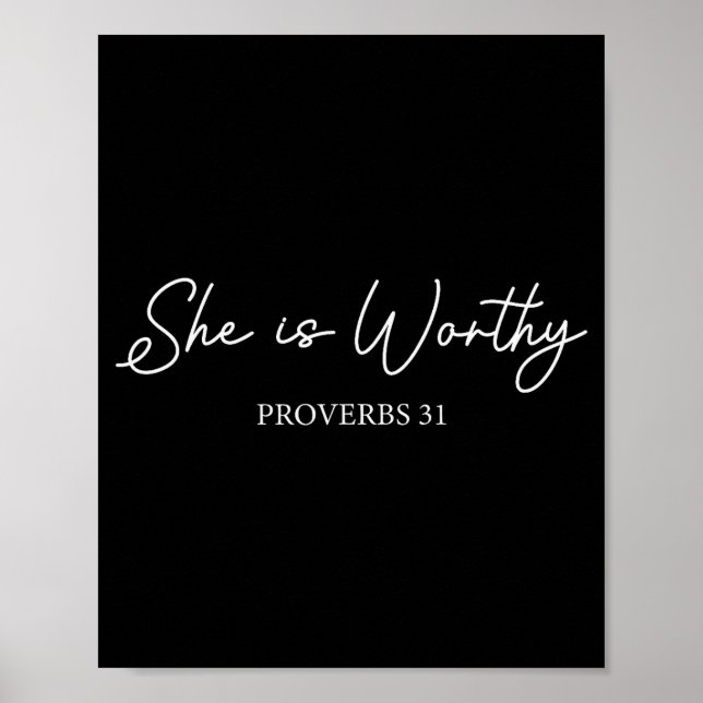 Poster Elle est digne Proverbes 31 Citation de foi chréti (Devant)