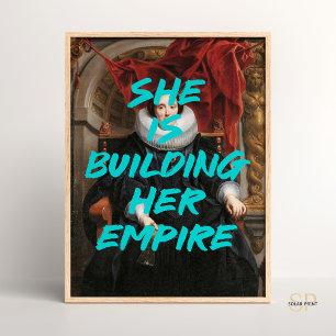 Poster Elle est en train de construire un mur de citation