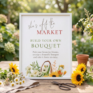 Poster Elle est hors du Marché Construire un Bouquet Ente