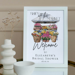 Poster Elle est hors du marché Floral Élégant Script Bien