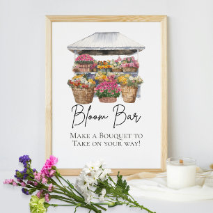 Poster Elle est hors du marché Floral Élégant Script Bloo