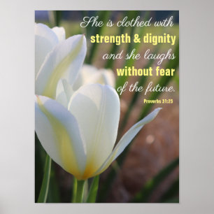 Poster Elle est vêtue - 31:25 de proverbes floral