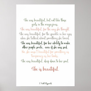 Poster Elle Était Belle Par F. Scott Fitzgerald