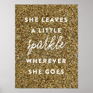 Poster Elle Feuille une petite étincelle - première toile