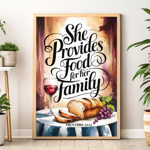 Poster Elle fournit à sa famille - Christian Wall Art