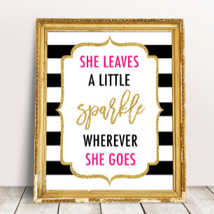Poster Elle Laisse Une Petite Étincelle Partout Où Elle V