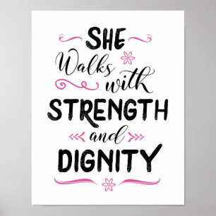 Poster Elle marche avec force et dignité Art Imprimer