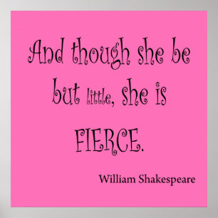 Poster Elle n'est que petite elle est Fierce Shakespeare 