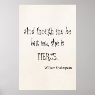 Poster Elle n'est que petite elle est Fierce Shakespeare 