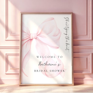 Poster Elle Noue la Robe de Mariée Rose