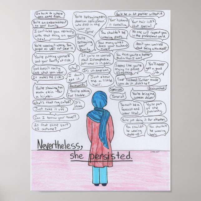 Poster Elle Persistait (Hijabi) (Devant)