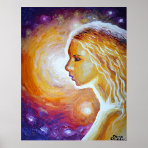 Poster Elle regarde les étoiles