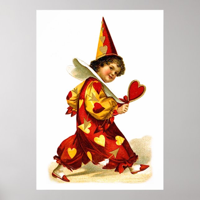 Poster Ellen H. Clapsaddle : Arlequin au coeur (Devant)