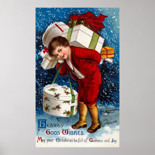 Poster Ellen H. Clapsaddle - Christmas Shopping Boy