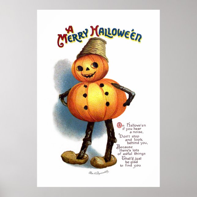 Poster Ellen H. Clapsaddle : Citrouille Boy (Devant)
