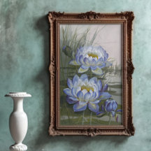 Ellis Rowan Blue Cloud Eau Lily Fleurs Vintages