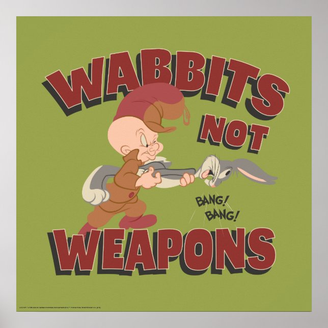 Poster ELMER FUDD™ & BUGS BUNNY™ "Wabbits Not Arms" (Devant)