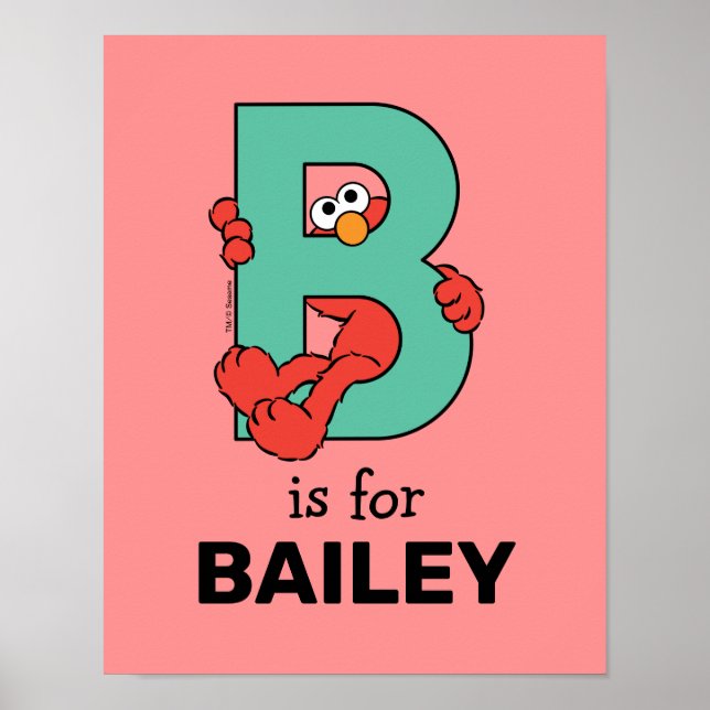 Poster Elmo Alphabet | B Sarcelle (Devant)