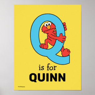 Poster Elmo Alphabet   Bleu Q