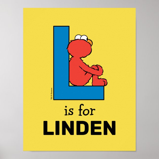 Poster Elmo Alphabet | L Bleu (Devant)