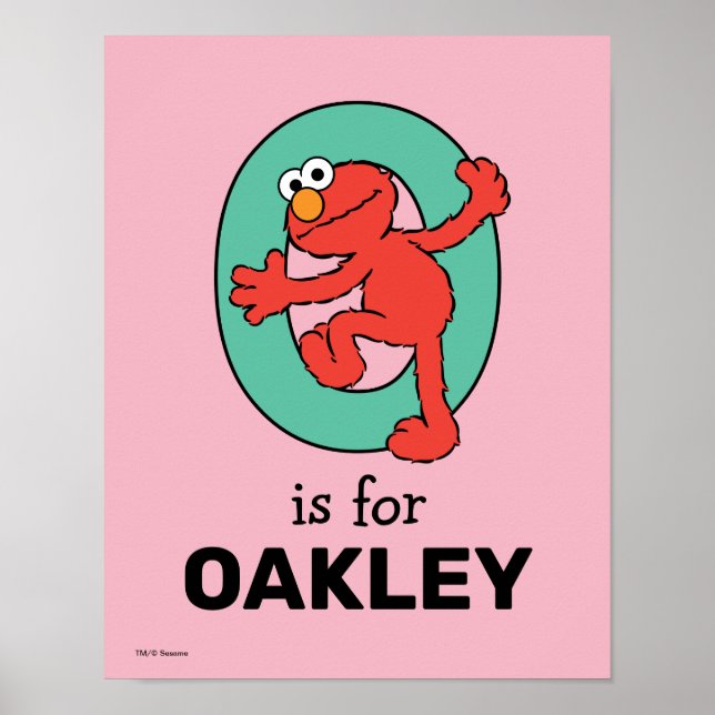Poster Elmo Alphabet | O Teal (Devant)