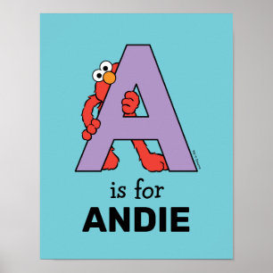 Poster Elmo Alphabet   Un violet