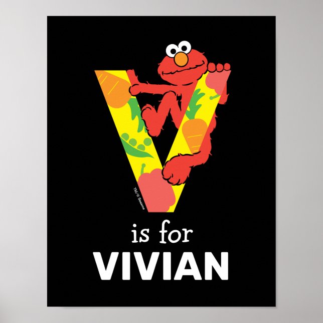 Poster Elmo Alphabet | V Légume (Devant)