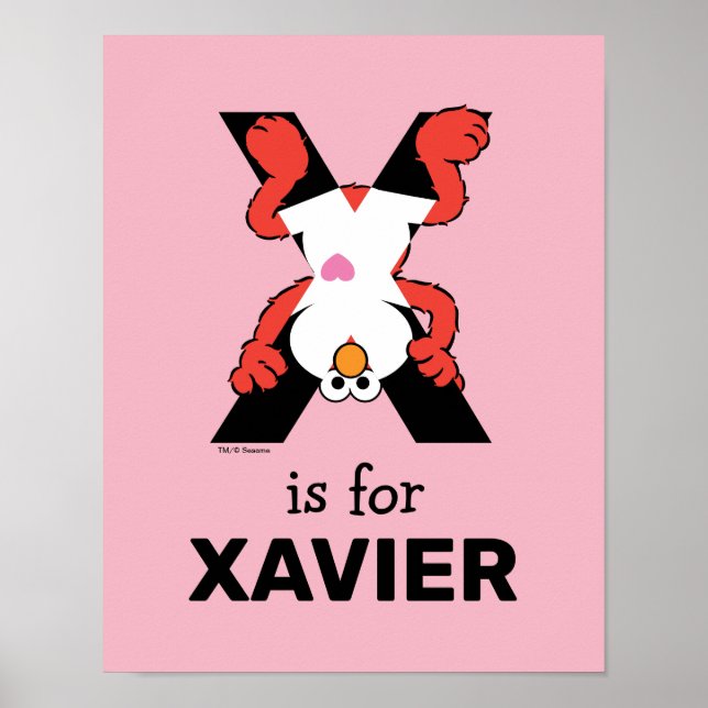 Poster Elmo Alphabet | X Xray (Devant)