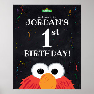 Poster Elmo Bienvenue pour le 1er anniversaire
