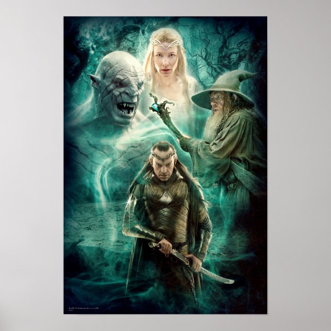 Poster ELROND™, Azog, Galadriel & Gandalf Graphic (Devant)