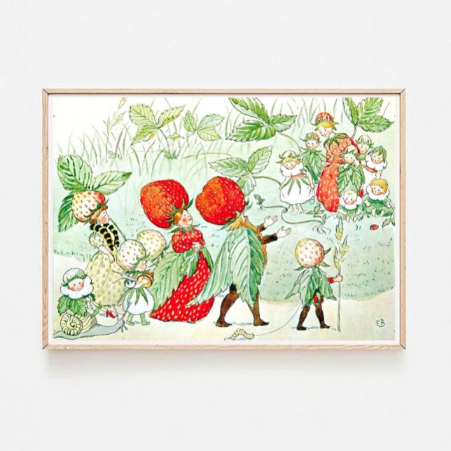 Poster Elsa Beskow Strawberry King et Queen (Créateur téléchargé)