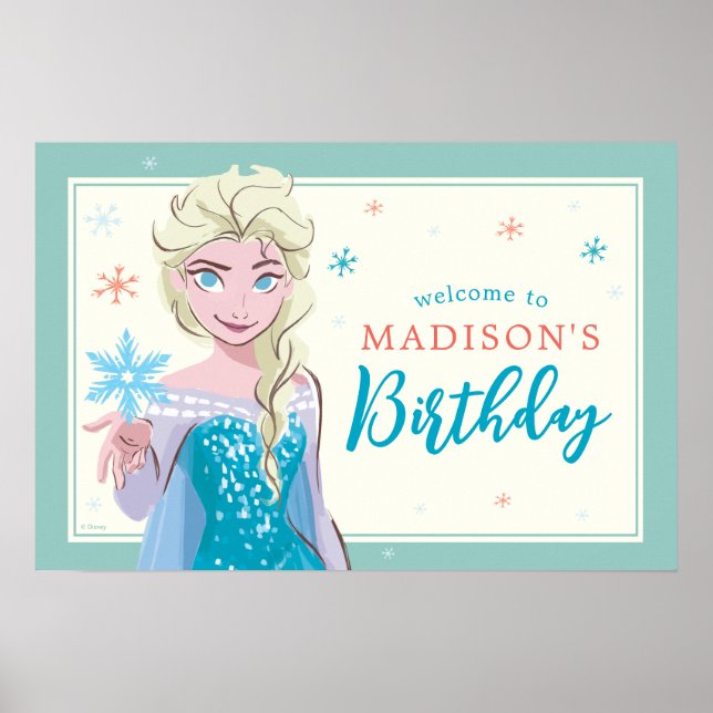 Poster Elsa de Disney de Frozen Welcome Girls Anniversair (Devant)