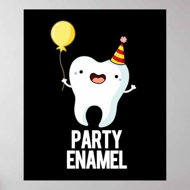 Poster Émail de fête Funny Dot Pun Dark BG (Devant)