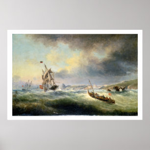 Poster Embarquant outre de la côte espagnole, 1845