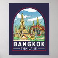 Emblème Bangkok Thaïlande Travel Retro