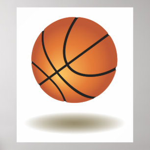 Poster Emblème de basket-ball cool