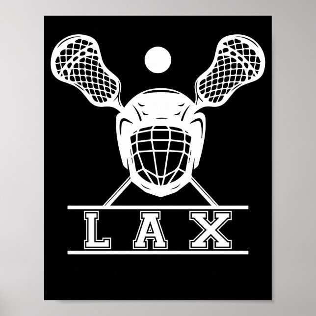 Poster Emblème de bâtons de crosse pour les joueurs LAX (Devant)