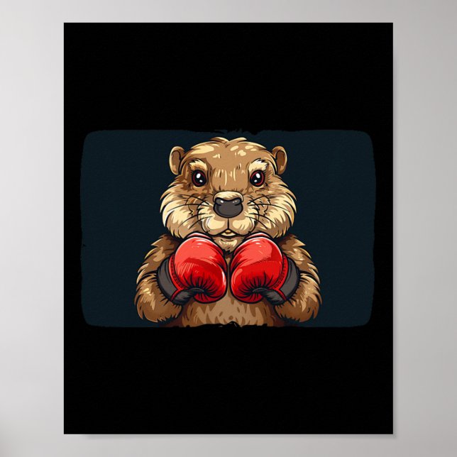 Poster Emblème de castor de boxe pour une application for (Devant)
