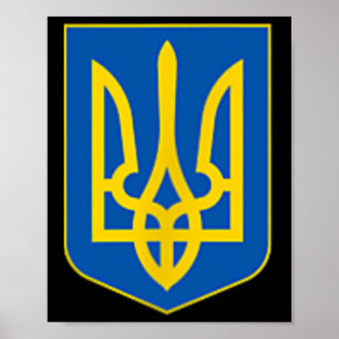 Poster Emblème de trident ukrainien Logo des armoiries