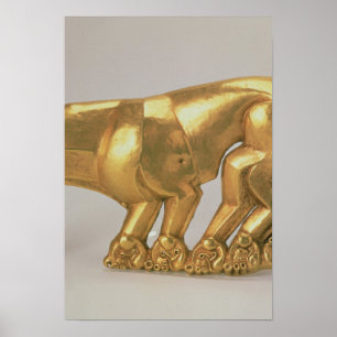 Poster emblème du bouclier sous forme de panthère