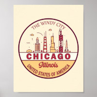 Emblème Skyline de Chicago Illinois City