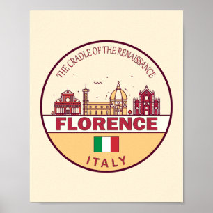 Poster Emblème Skyline de Florence Italie