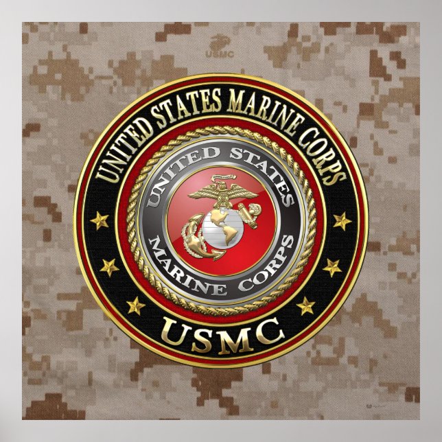 Poster Emblème USMC [Edition spéciale] [3D] (Devant)