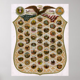 Poster Emblèmes des États-Unis 1876
