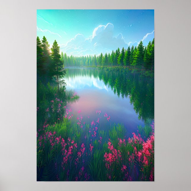 Poster Embrace de la rivière, eaux tranquilles (Devant)