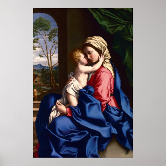 Poster Embracement de la vierge et de l'enfant par Sassof (Devant)